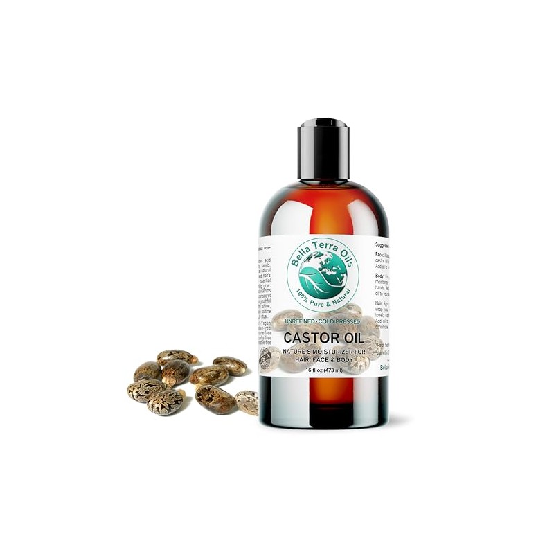 Bella Terra Oils Aceite de ricino, 16 onzas, 100% puro