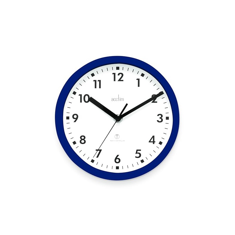 Acctim 74669 Nardo 20cm Radio Controlled Midnight Blue Wall Clock