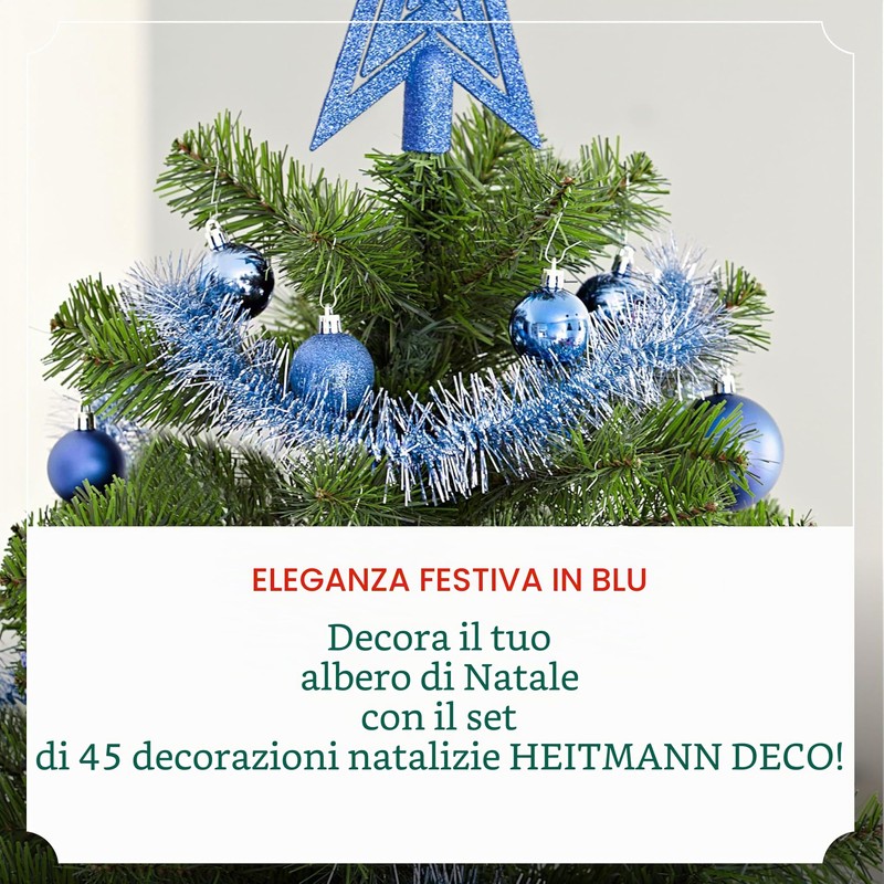 HEITMANN DECO - Addobbi per albero di Natale, colore blu,