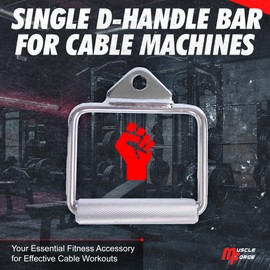 MuscleForge® Single-Handle Attachment for Lat Pull, Cable Pull, Non-Slip D-Handle with Rotatable for Cable Machine, Cable Pull Handle for Bodybuilding and Strength Sports