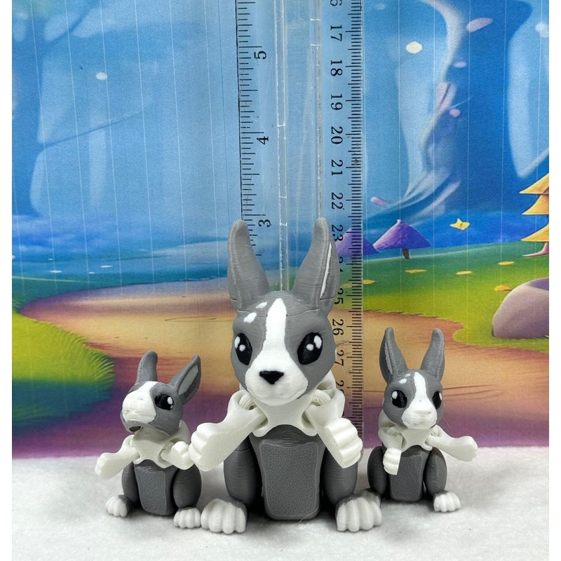 Generic 3Pcs 3D Printed Mini Rabbit, Articulated Easter Bunny Rabbit