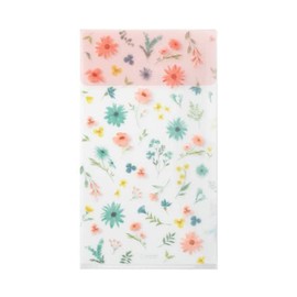 Midori 3 Pocket Holder A5 Slim Flap 35466 Flower | File Clear Holder
