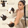 BECUS Long Braid Ponytail Extension with Elastic Tie Straight Sleek