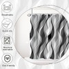 Ruelvth Grey Shower Curtain, Modern Abstract Black and Grey Striped