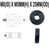 M8 Black Nylon Wide Spacers Standoff Washers ID(internal Diameter) 8.4mm,