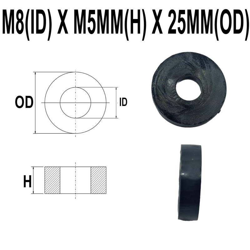 M8 Black Nylon Wide Spacers Standoff Washers ID(internal Diameter) 8.4mm,