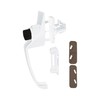 Brixwell Push Button Latch Set White Finish, Zinc Handle, Non-Keyed,