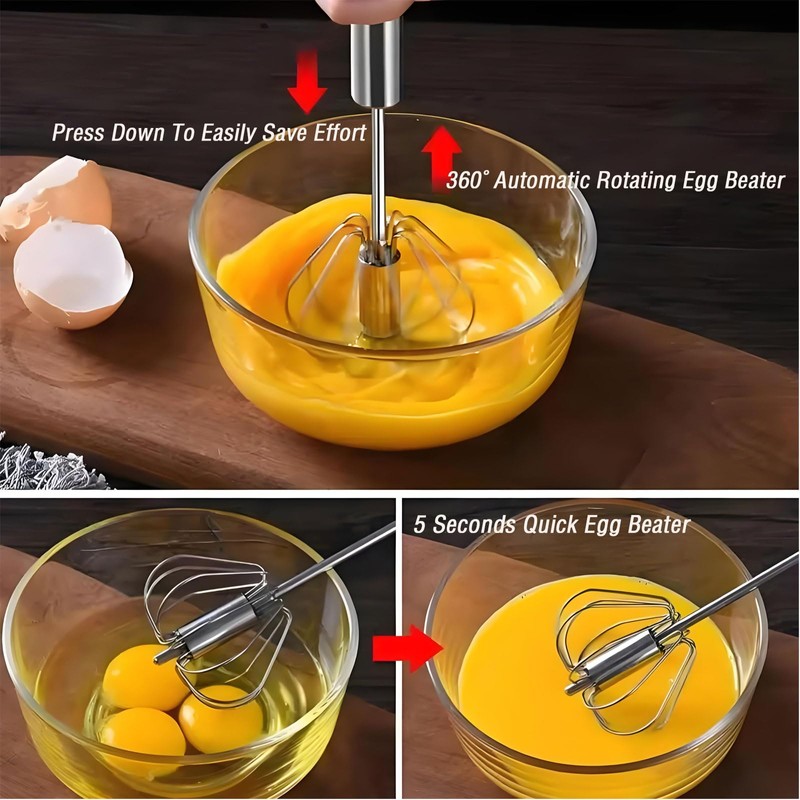 MYTOAU 2PCS Egg Separator Stainless Steel Egg Whisk, Stainless Steel