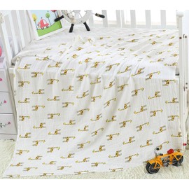 BuxiuGK Baby Muslin Cloths Soft Bamboo Cotton Baby Swaddle Blanket Muslin Squares for Baby Girl or Boy,120cm X 110cm/47"x43",Giraffe