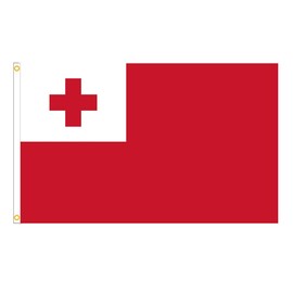 AIMALL 90 X 150CM Tongan Flag Large Puleʻanga Fakatuʻi ʻO Tonga Flag with Brass Grommets 3x5 Feet