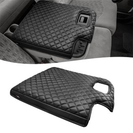 KBH Center Console Armrest Cover for Ford F250 F350 F450 Super Duty 1999-2010 Jump Seat, Arm Rest Cushion Pad Protector, Anti-Scratch, Black