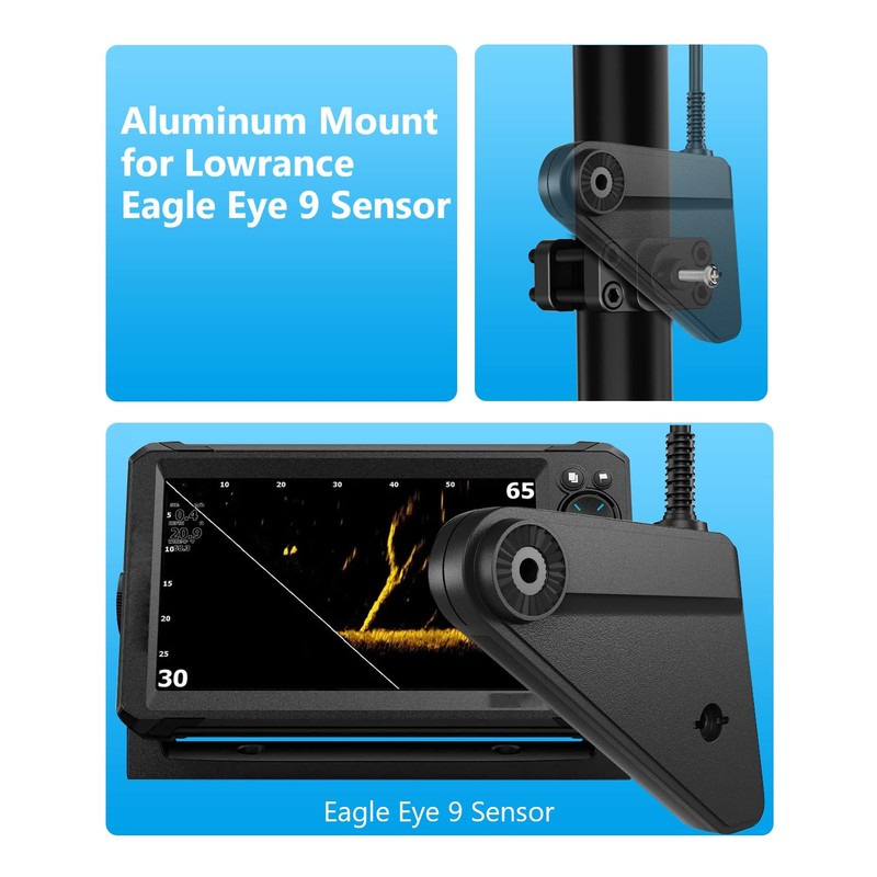 JISHAHS Aluminum Mount for Lowrance Eagle Eye 9 Sensor -