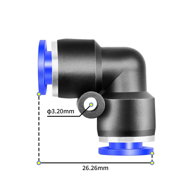 TAILONZ PNEUMATIC BLUE ELBOW 2 WAYS - 6MM Tube Outer