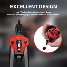 AIUITIO Rivet Nut Tool with a Step Drill Bit & 90 Rivnuts, 13" Heavy Duty Rivnut Tool Kit with 7 SAE & Metric Mandrels, Threaded Insert Hand Riveter with Rugged Carrying Case