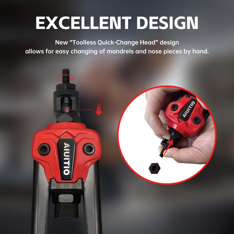 AIUITIO Rivet Nut Tool with a Step Drill Bit &