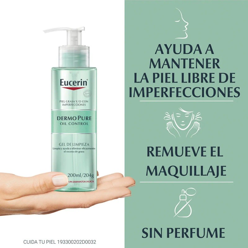 Eucerin Gel Limpiador Facial DermoPURE piel grasa y con imperfecciones