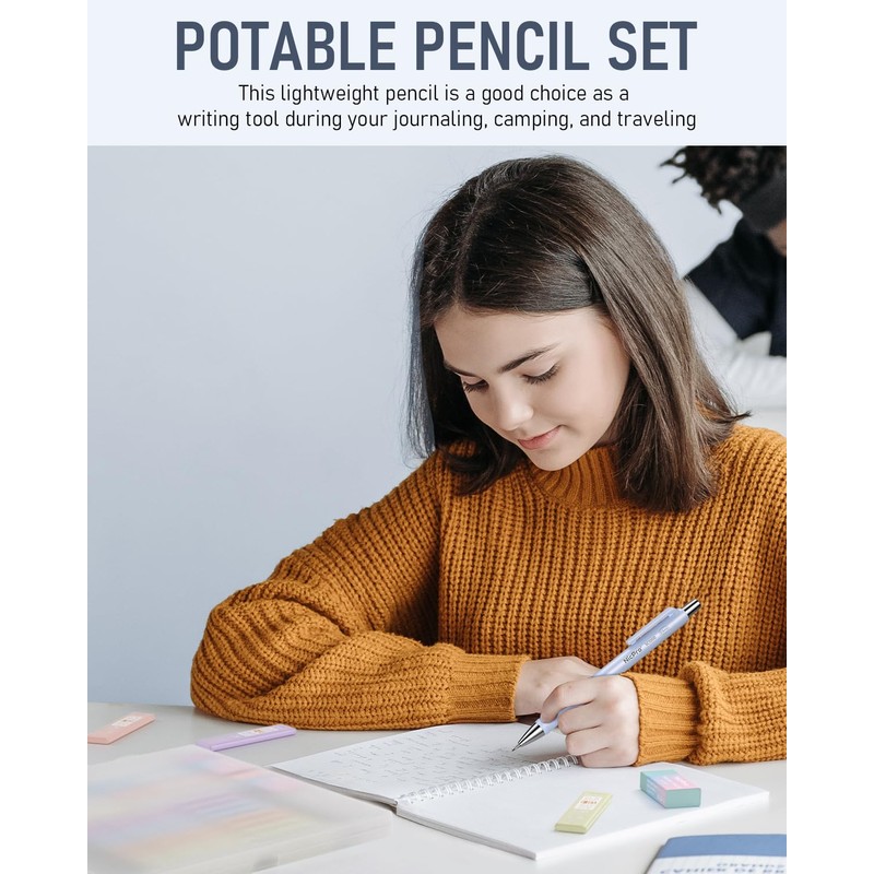Nicpro 8 Pack Pastel Mechanical Pencil 0.5mm, Cute Fast Click