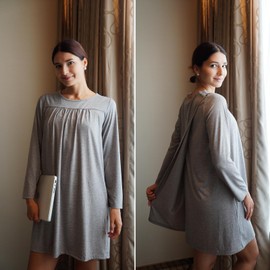 Deyeek Open Back Hospital Gowns for Women Tear Away Snap Long Sleeve Womens Hospital Gowns Adaptive Clothing for Women Light Grey