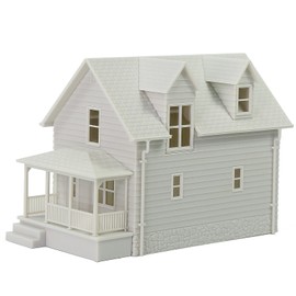 HO Scale Model Blank Buildlings Kit Unassembled House for 1:87 Model Train Layout JZ01JJ (HO Scale-1 Unit)