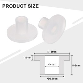 sourcing map 24pcs Flanged Sleeve Bearings Plastic Bushings ID 4mm x OD 6.1mm x Length 8.6mm Nylon Bushings, White