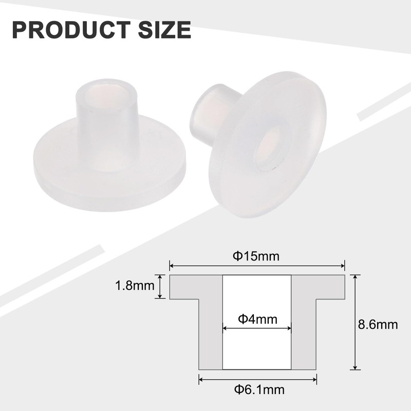 sourcing map 24pcs Flanged Sleeve Bearings Plastic Bushings ID 4mm