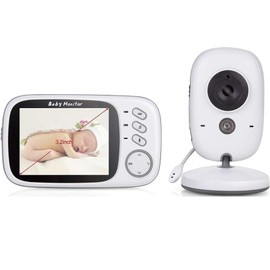 POOKI - Monitor de video para bebé, con visión nocturna y sensor de temperatura, conversación bidireccional, batería de alta capacidad y pantalla de  