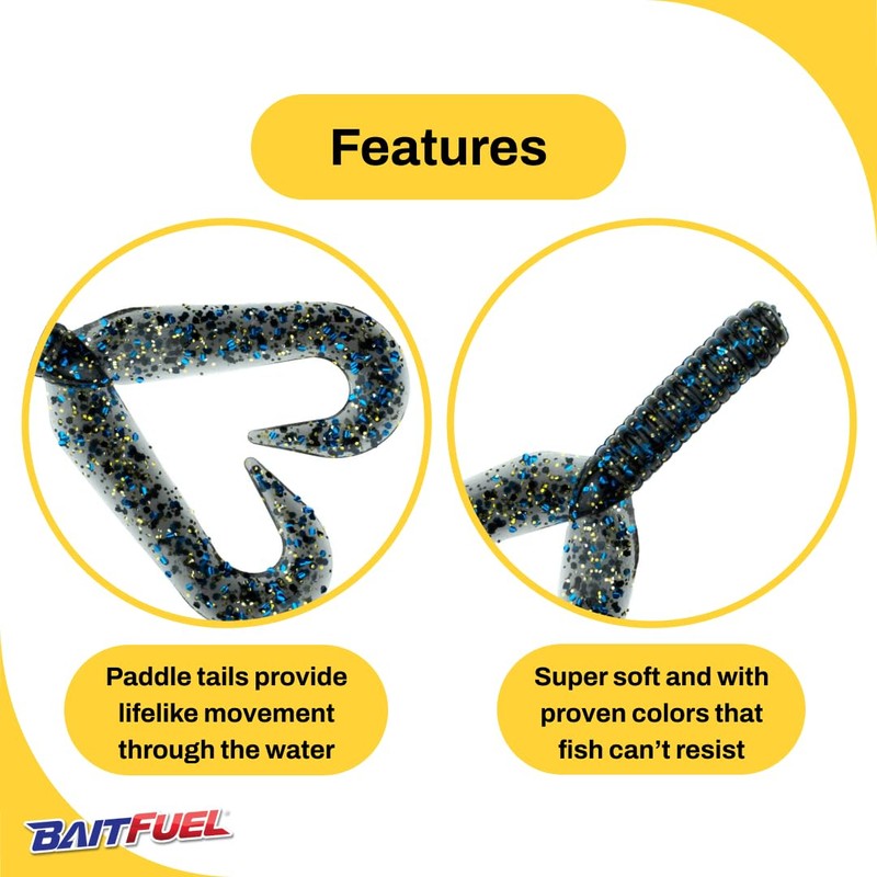 BAITFUEL Twin Tail Creature Bait Infused with Supercharged X55 Formula
