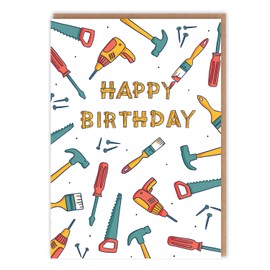 DIY Theme Birthday Card - Cute Illustrations of DIY Essentials 'Happy Birthday' - Cute Birthday For Her For Him