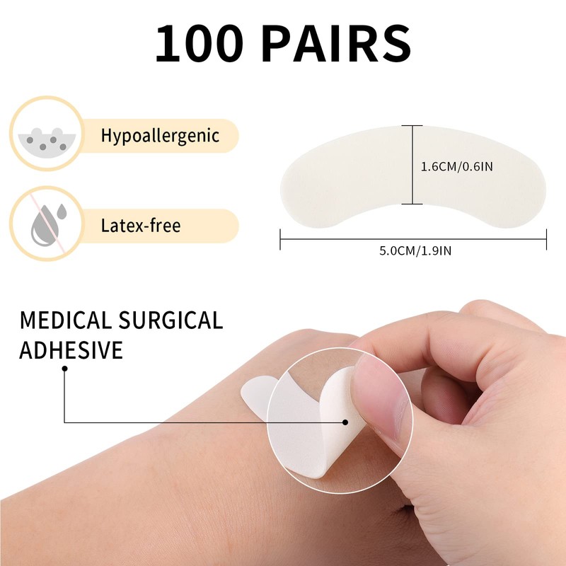 Miuffue 100 PCS Foam Eye Pads for Lash Extensions, Under