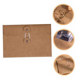 jojofuny 24Pcs Retro Office Wire Storage Envelopes Brown Kraft Paper Solid Design for Stationery Invitations and Organizing Documents