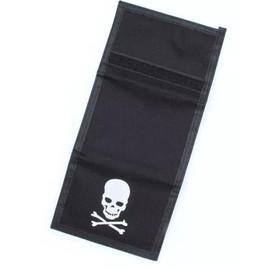 Unisex Adults Childrens Black and White Skull and Crossbones Tri Fold Wallet Money Card Holder