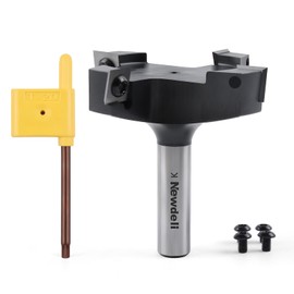 Newdeli CNC Spoilboard Surfacing Router Bit 1/2" Shank 3" Cutting Diameter 4 Wings Carbide Insert Slab Flattening Router Bit Wood Planer Bit Woodworking Tools