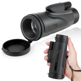 ToopMount 12x50 Monocular 18mm Caliber Wide Field Lens Cap Shockproof Telescope Small Pocket One Hand Operated FMC High Transmittance Multi-Coated Non-Slip BAK9 Waterproof Anti-Fog for Climbing Travel