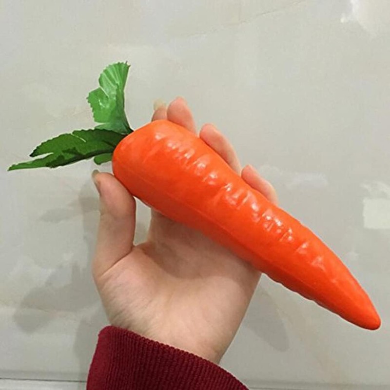 Cldaisy 1Pc Orange Artificial Vegetables Decorative Reusable Plastic Carrot Home