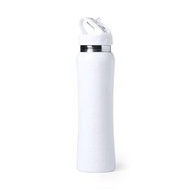 eBuyGB Stainless Steel Water Bottle with Flip Straw Reusable BPA Free 800ml Metal Drinks Bottle Cup (White)