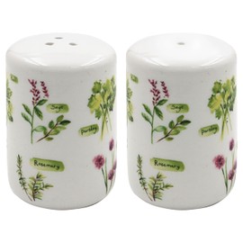 The Leonardo Collection Herb Garden Salt & Pepper by Jennifer Rose Gallery | Decorative Salt and Pepper Shaker Set with Herb Garden for Home & Kitchen | Ideal Kitchen Accessories Gift for Women & Men