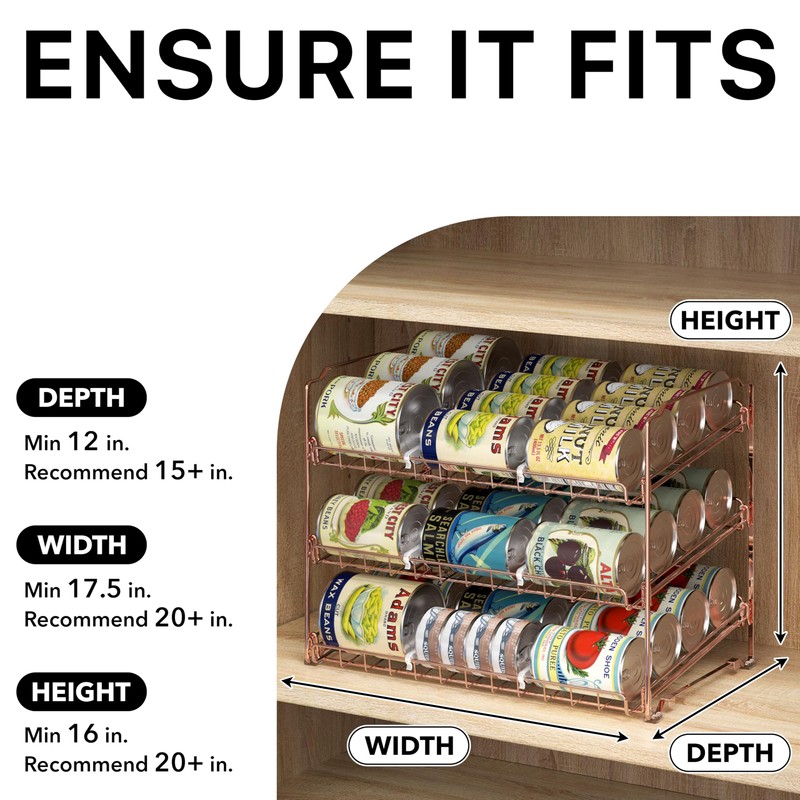Simple Houseware Stackable Can Organizer Rack for Pantry/Cabinet – 11.5"