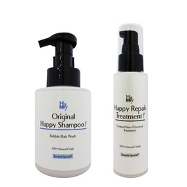 Tamashii no Shozai Shampoo: Tamashii Happy Foam Shampoo (Fragrance-free) 11.8 fl oz (350 ml) (2 Months Hair Wash) + Soul Happy Repair Treatment (Fragrance-free) 3.4 fl oz (100 ml) With Foam