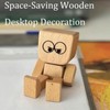 Shaking Wooden Man Figurine, Handmade Feet Shaking Wooden Car Ornament