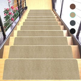 Stair Treads for Wooden Steps Indoor Stair Treads Rugs Anti Slip Carpet for Stairs Runner Non Slip Carpet Mat Rugs kit for Elder and Kids