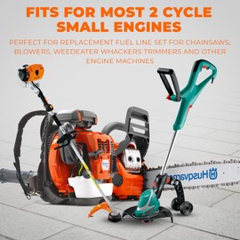 4 Sizes Petrol Fuel Gas Line Pipe Hose Tubing For String Trimmer Chainsaw Blower Lawn Mower and other Power Tools For 2 Cycle Small Engine Poulan, Craftman and more (Yellow 4PC)