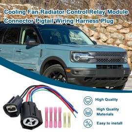 Cooling Fan Radiator Control Relay Module Connector Pigtail Wiring Harness Plug Compatible with Ford F-150 Focus Fusion Escape Taurus Lincoln MKZ MKX Mercury Milan Replace for 9U2Z14S411LB WPT-1361