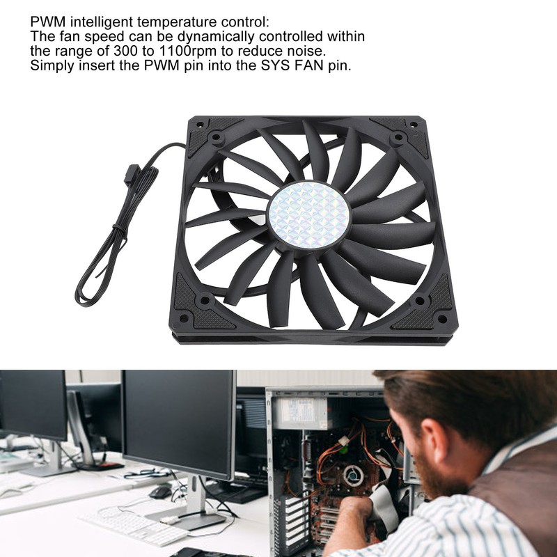 140mm 4 Pin PWM Case Fan Ultra Thin 15mm 1100RPM