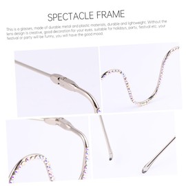 WRITWAA 1 Pair of Glasses Frame Selfie Sunglasses Frame Creative Glasses Carnival Glasses Fashion Sunglasses Silver Glasses Photography Glasses Prop Glasses Metal Lens