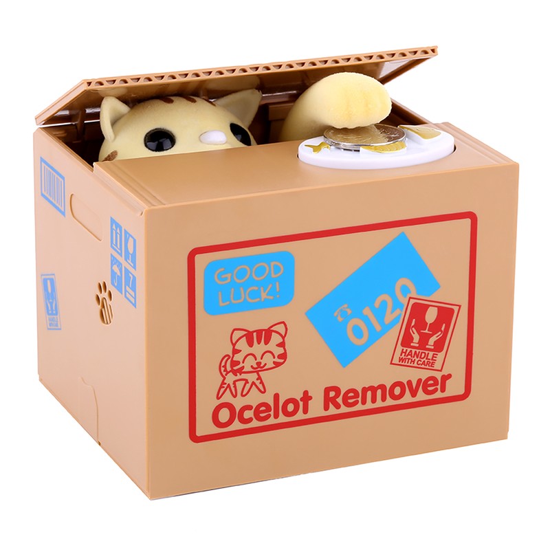 Cat Money Box Coin Bank, Automatic Stealing Coins Cents Bank