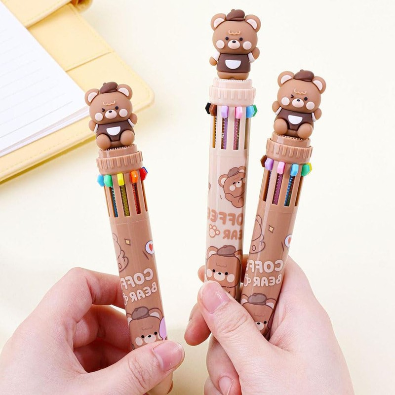 Bombinate 10 Colors Ballpoint Pen Oil Based Ball Pen Animal