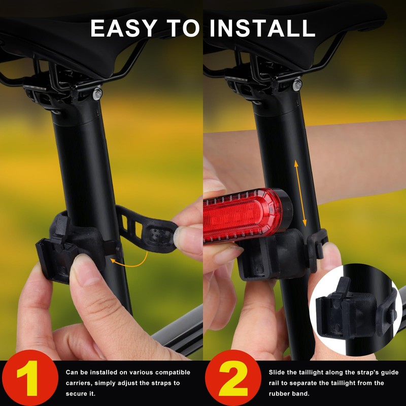 KunHe 4 Pack USB Rechargeable Bike Tail Lights Super Bright