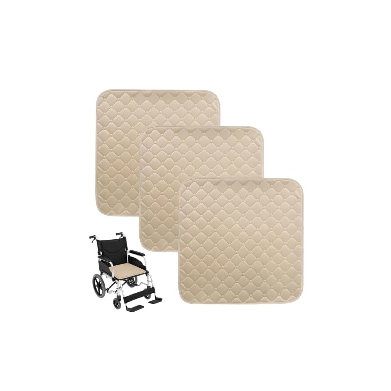3 Washable Incontinence Chair Pads, 50x50cm Waterproof Seat Protectors