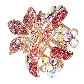 A-Ha Crystal Burst Hair Clip - Pink (H439)