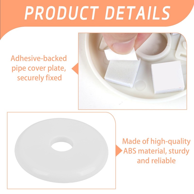 TNJPSEK 6 Pack 17mm Plumbing Cover Decorative Hole Plate, Self-Adhesive